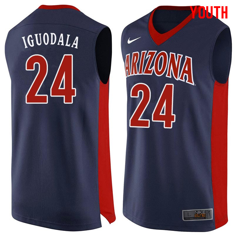 Youth Arizona Wildcats #24 Andre Iguodala College Basketball Jerseys Sale-Navy